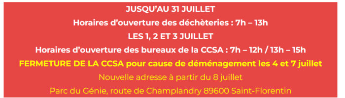 horaires juillet