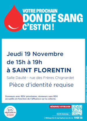 don du sang 19 novembre